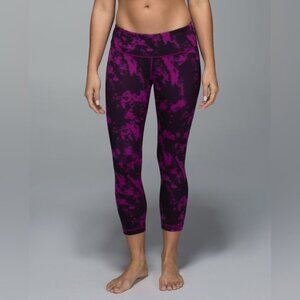 Lululemon Wunder Under Crop II *Full-On Luon Breezie Regal Plum Black Leggings 4